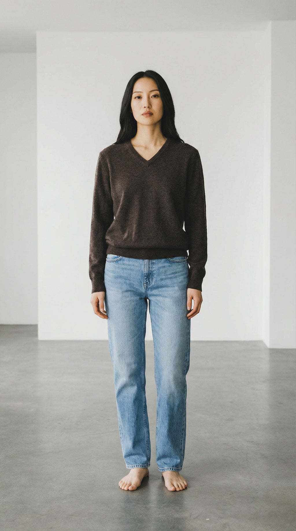 Mongolian Cashmere Sweater in Brown
