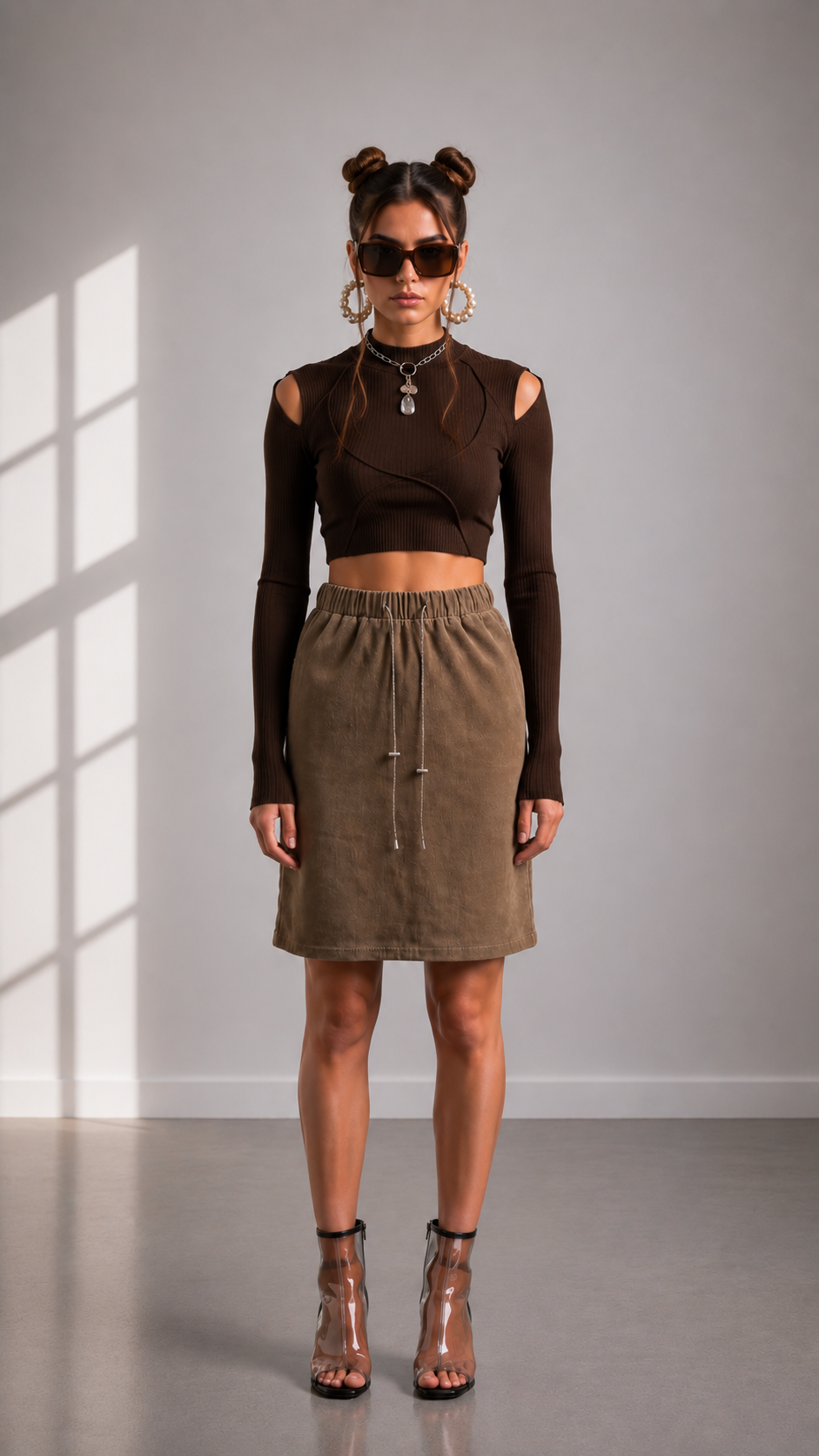 Metal Drawstring Cord Skirt
