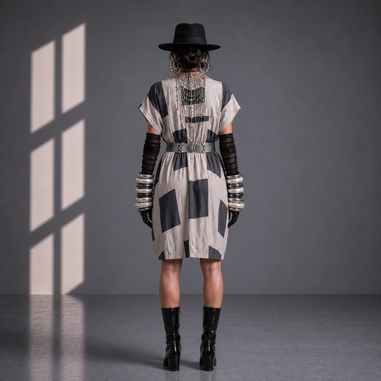 African Grey White Dress