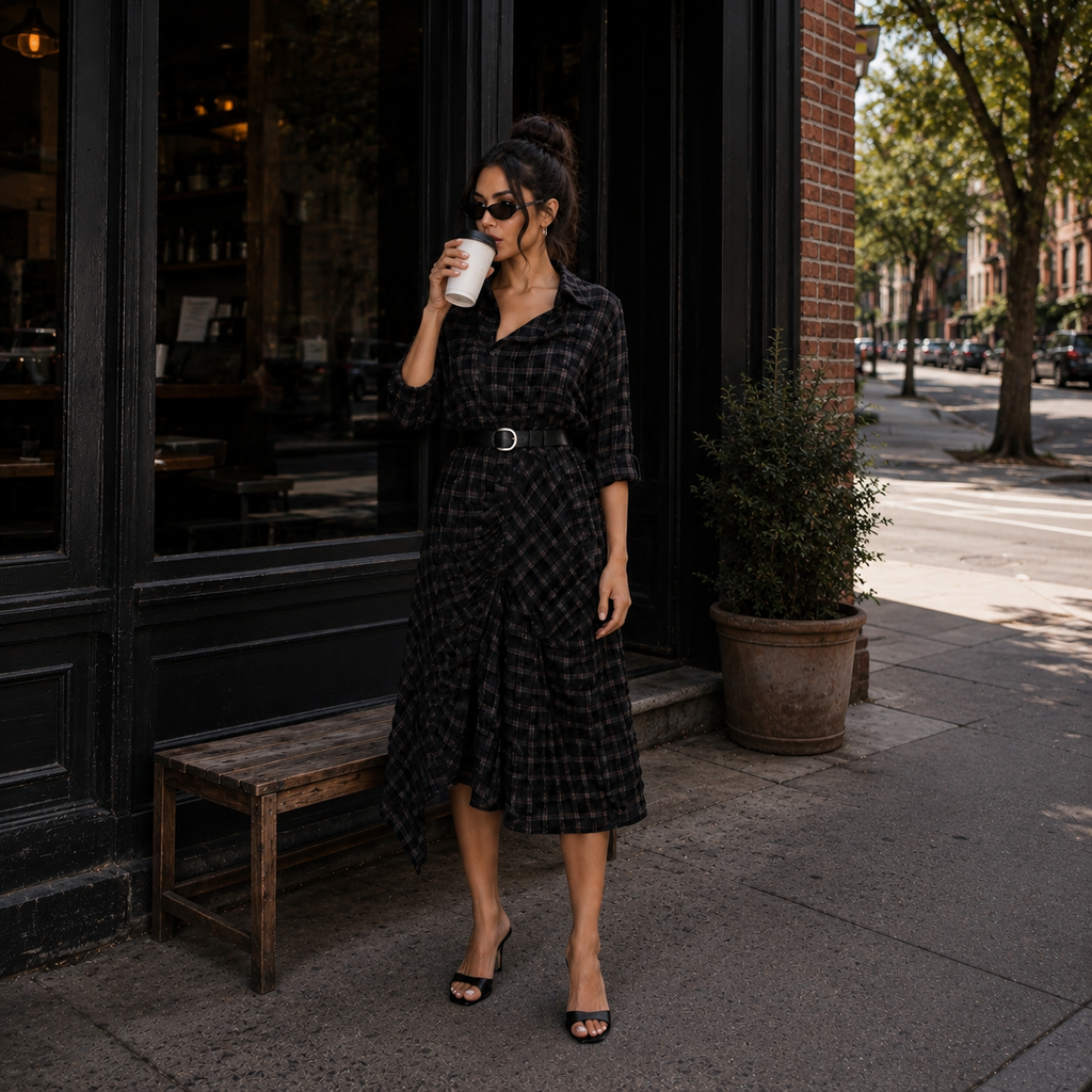 Black & Tobacco Cottage Core Dress