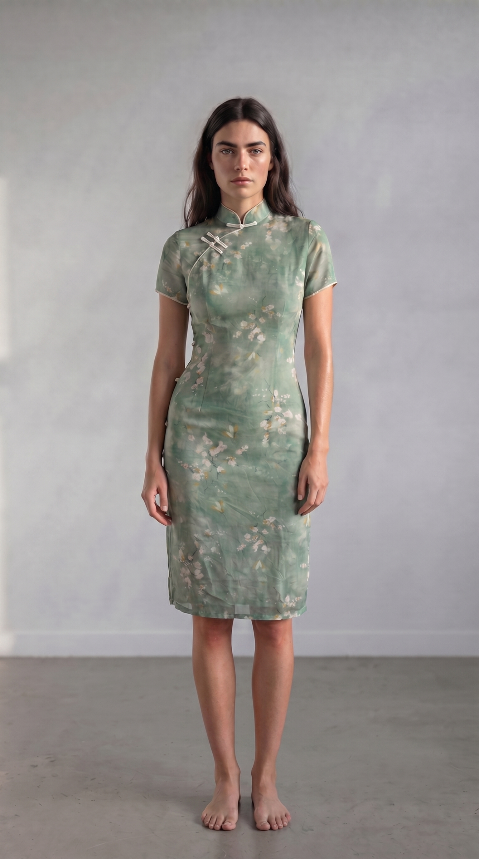 Blossom and Sage Chinese Midi Dress