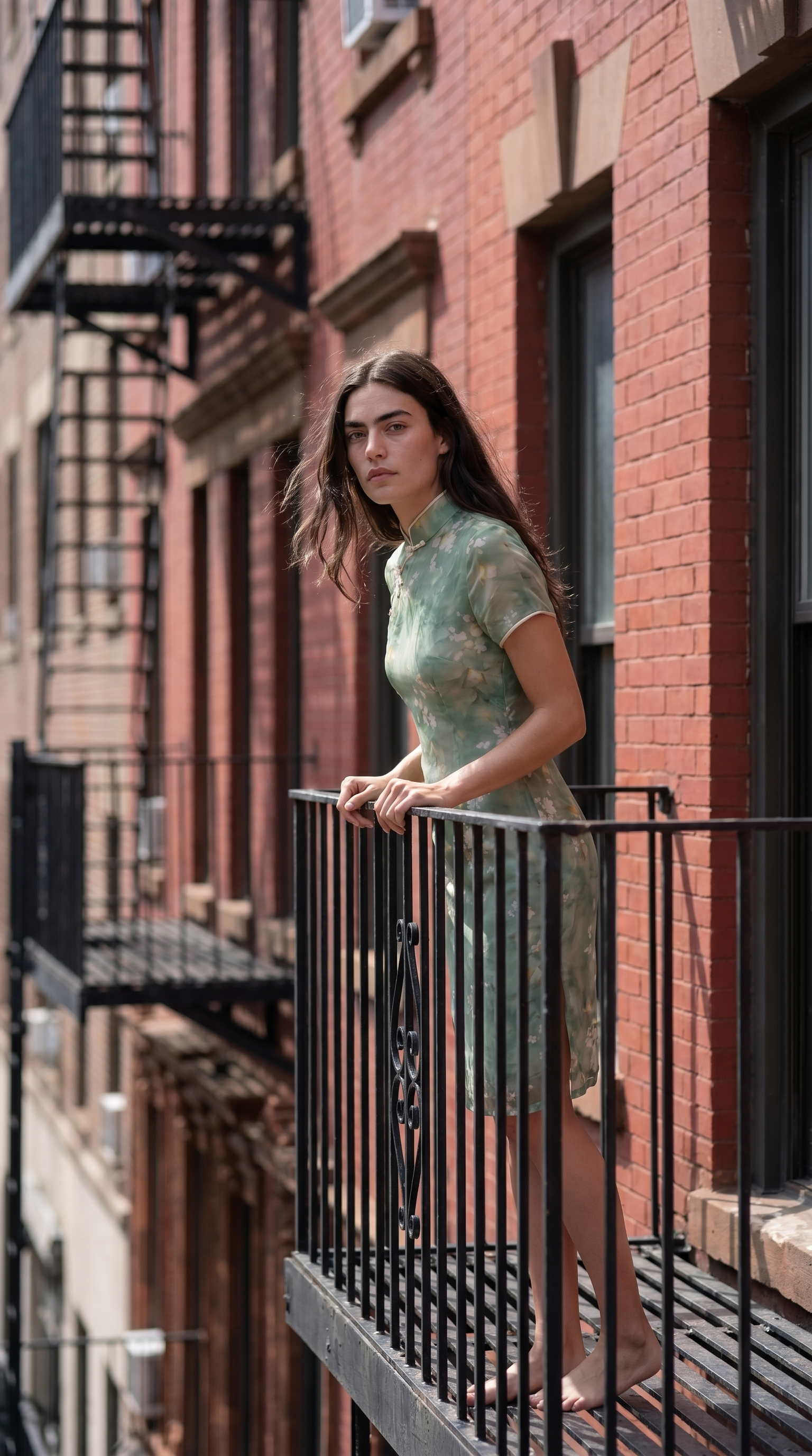 Blossom and Sage Chinese Midi Dress