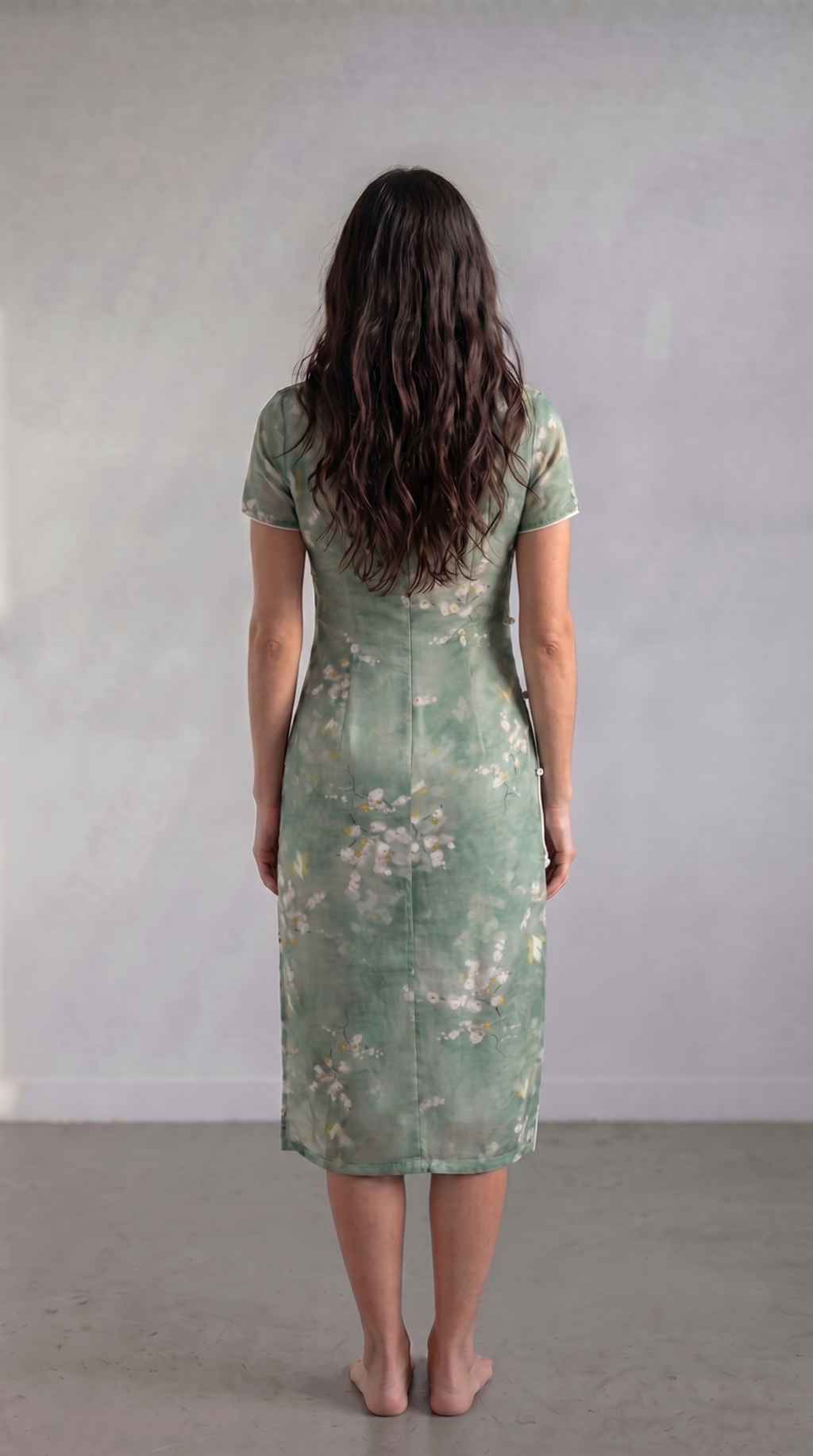Blossom and Sage Chinese Midi Dress