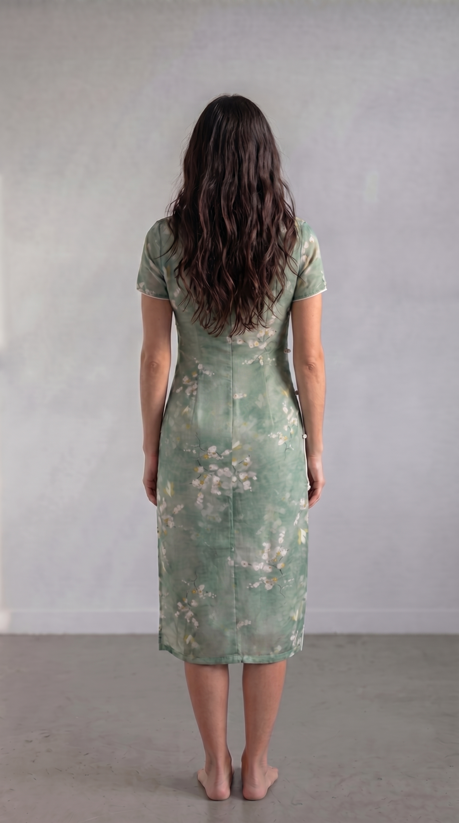 Blossom and Sage Chinese Midi Dress