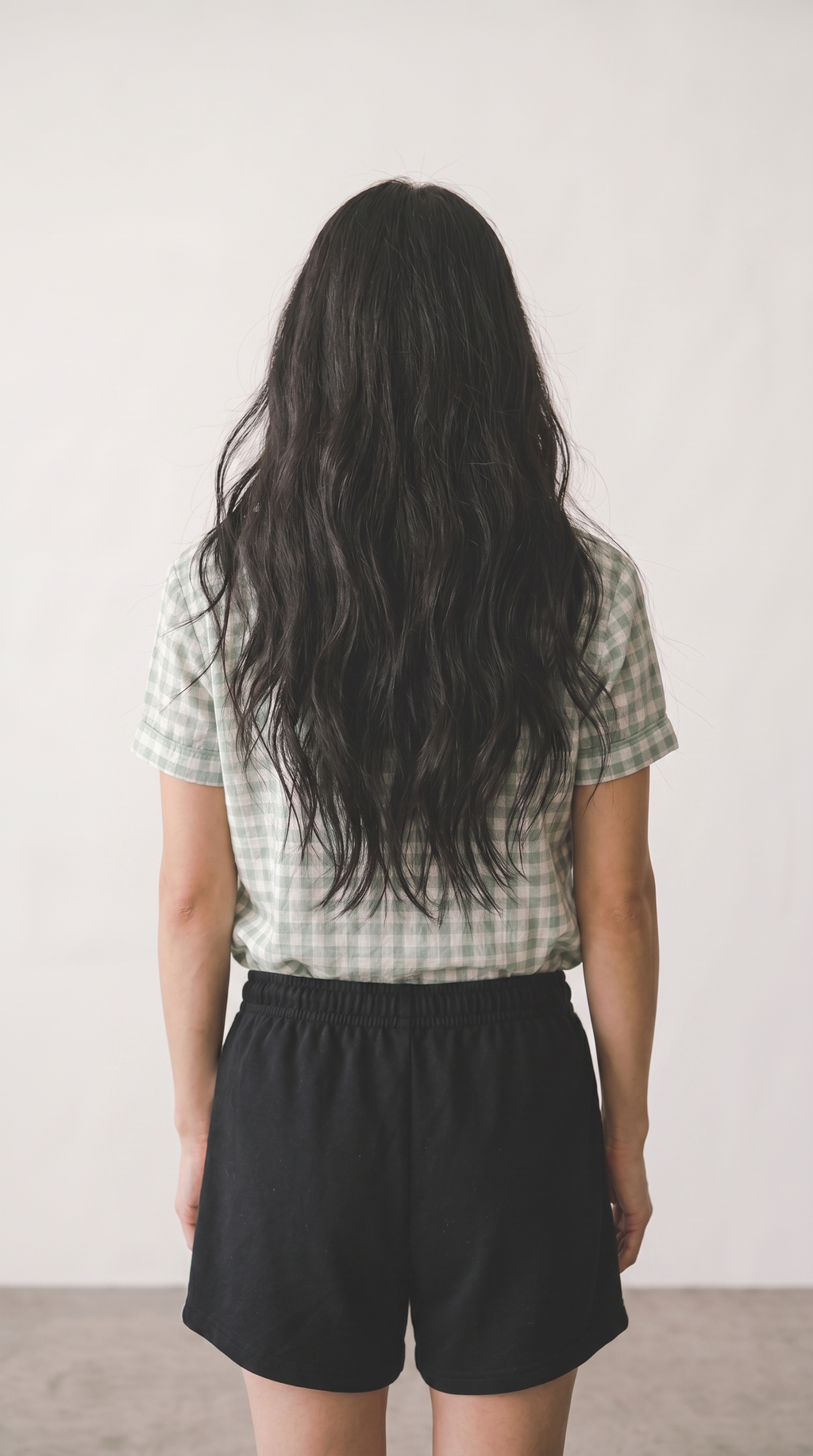 Sage Gingham Camp Shirt with Glitter Detail