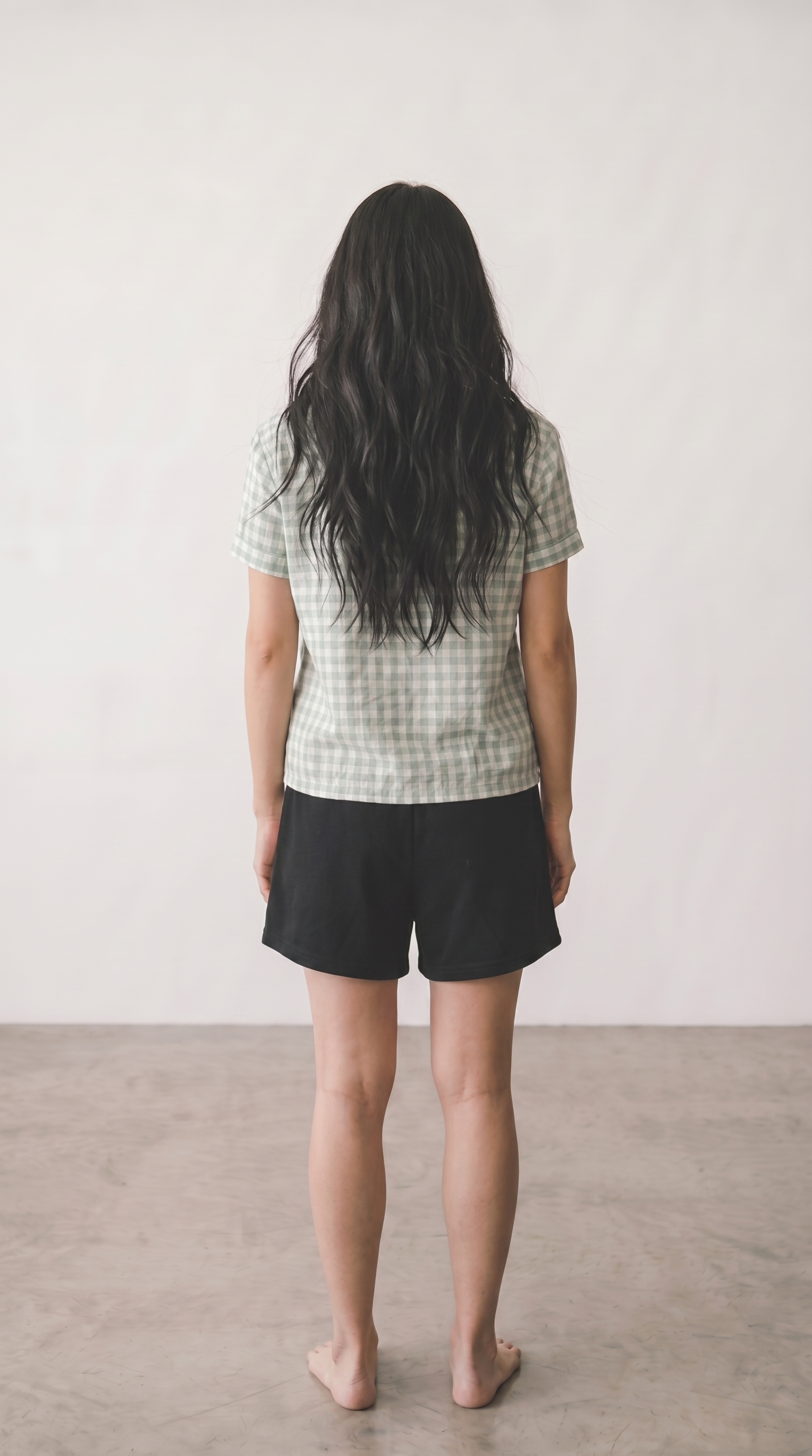 Sage Gingham Camp Shirt with Glitter Detail